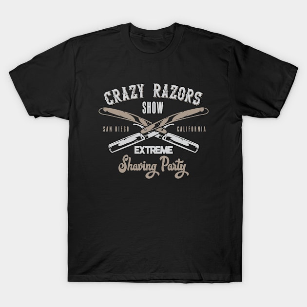 Crazy Razors Show T-Shirt by JabsCreative